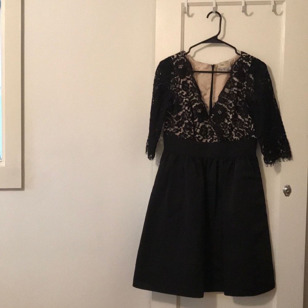 Black Lace Midi Cocktail Dress